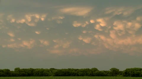 Mammatus at Sunset Stock Footage 54707907