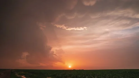 Mammatus Sunset Stock Footage 219719696