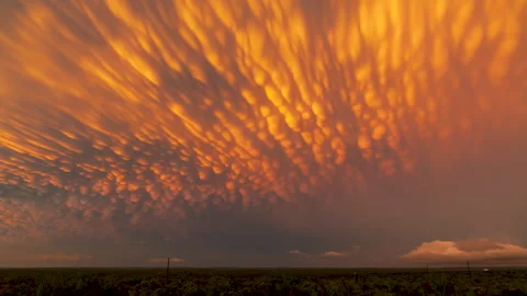 Mammatus Sunset in Texas Stock Footage 272710604
