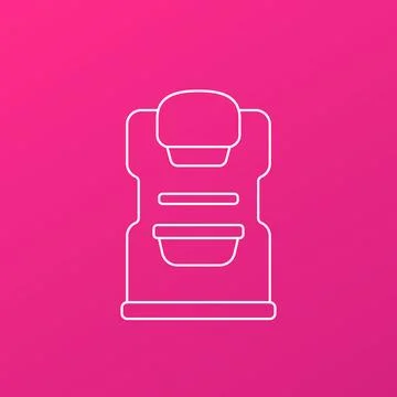 Mammography icon, machine for breast scan, linear Stock Illustration