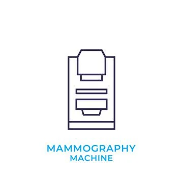 Mammography machine icon, linear Stock Illustration