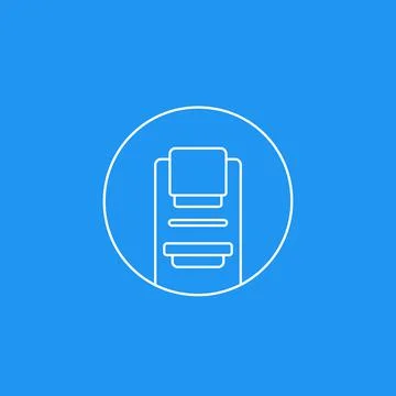 Mammography machine, line icon in circle Stock Illustration