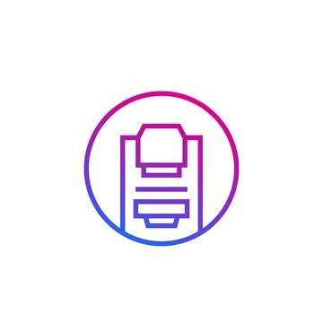 Mammography machine, line round icon Stock Illustration