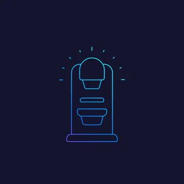 Mammography machine vector line icon Stock Illustration