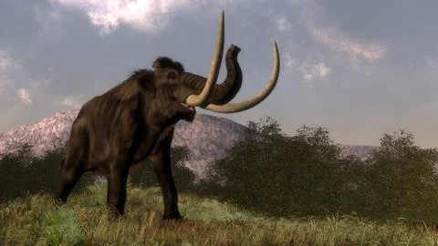 Mammoth - 3D render Stock Illustration
