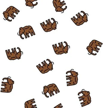 Mammoth animal vector seamless pattern イラスト素材
