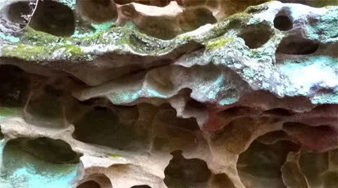 Mammoth Cave Sandstone 1 HD Formations Near First Creek Lake Stock Footage 10797313