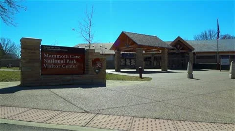 Mammoth Cave Visitor Center 1 HD Front Blue Sky Stock-Footage 10798754