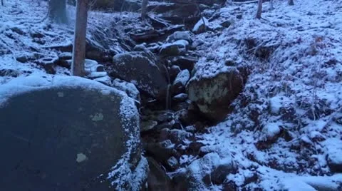 Mammoth Cave Winter Stream and Water Fall Stock-Footage 10607760