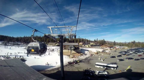 Mammoth Gondola ride.  Entering loading area Stock Footage 33789734