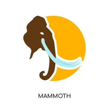 Mammoth logo isolated on white background for your web, mobile and app design Stock Illustration