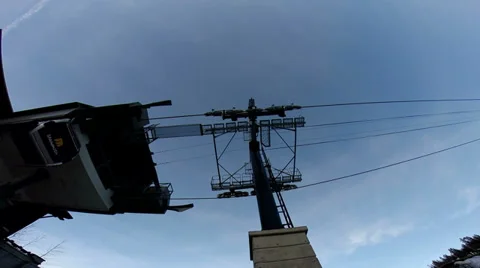 Mammoth, Low angle shot of Gondola 3 Stock Footage 33792860