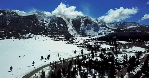 Mammoth Mountain Panorama 4K Stock Footage