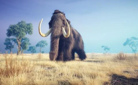 Mammoth in nature. Stock Illustration