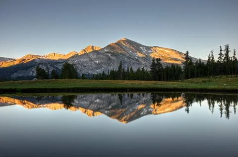 Mammoth peak sunrise reflection 写真素材