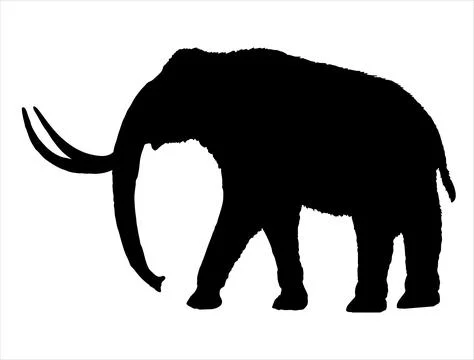 Mammoth silhouette vector art Stock Illustration