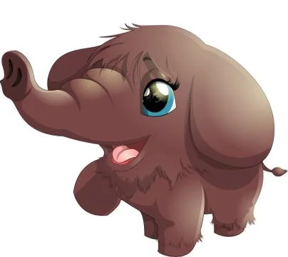 Mammoth on white background Stock Illustration