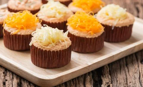 Mamon cake or cupcake Stock Photos
