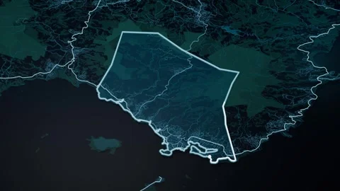 Mamoudzou Mayotte Glowing Digital Map Animation 4K Stock Footage 338102234