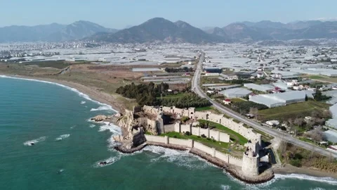 Mamure Castle Aerial View Stock Footage 149077934