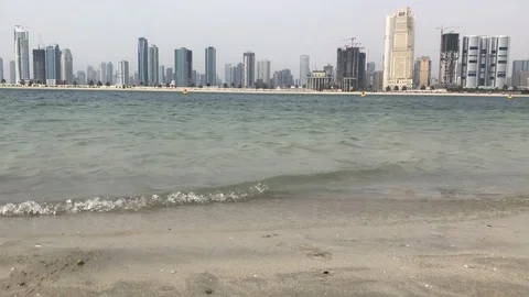 Mamzar Beach, Dubai Stock Footage 89337609