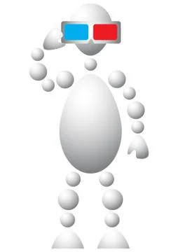 Man with 3d-glasses Illustrazione stock