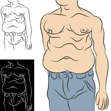 Man with abdominal fat Stock Illustration