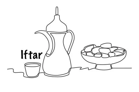 A man is about to break his fast Stock Illustration