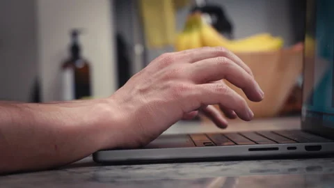 Man About To Start Typing On Laptop Stock Footage 293646070