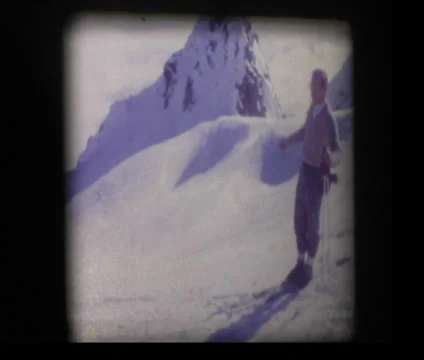 Man above the clouds on mountain top Stock Footage 33867336