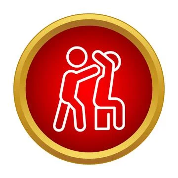 Man abusing another man flat icon design Stock Illustration