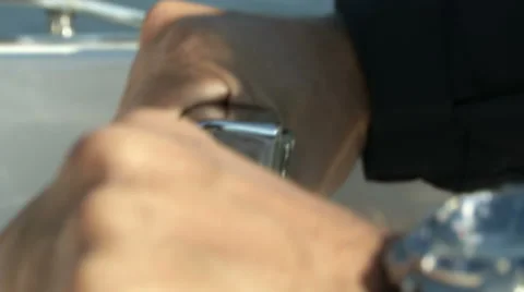 Man accelerating on powerful boat Stock Footage 67568587