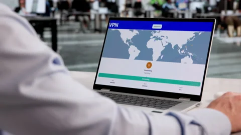 Man Accessing VPN For Enhanced Cybersecurity Stock Footage 332903889