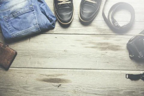 Man accessories on table Stock Photos