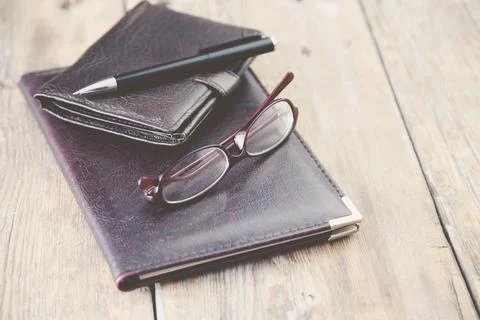 Man accessories on table Stock Photos