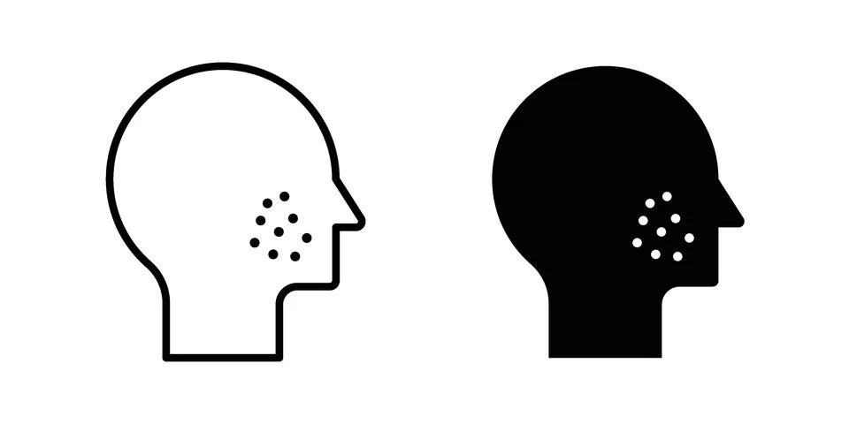 Man acne on face icon for web projects Stock Illustration