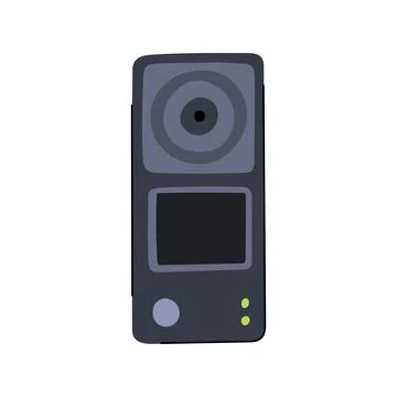 Man action camera cartoon vector illustration Stock Illustration