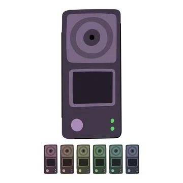 Man action camera vector cartoon graphic Stock Illustration