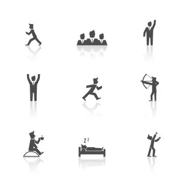 Man Action Icons Set Illustrazione stock