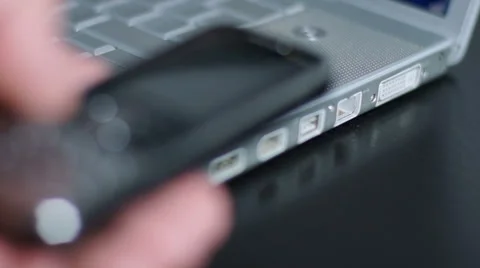 A man activates Internet access Stock Footage 55494266