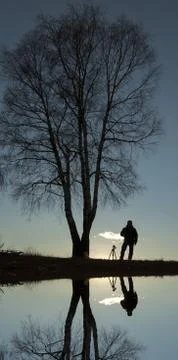Man ad tree Stock Photos