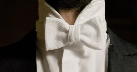 Man adjusting his bow tie Stock Footage 129881883