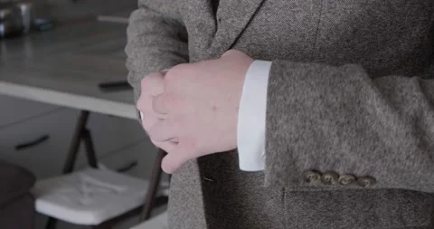 Man adjusting his suit close-up Stock Footage 221267830