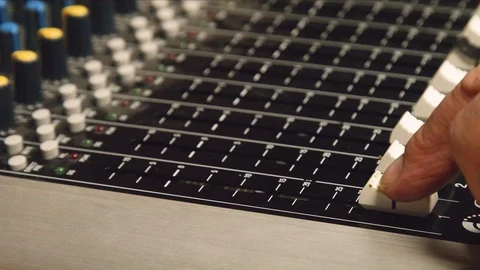 Man adjusting music console Stock Footage 108371193