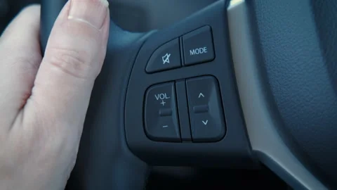 Man adjusting volume in the auto Stock Footage 317222197