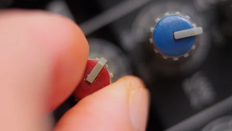 Man Adjusts To The Control Panel Of The Sound Music Mixer Stock Footage 95247593