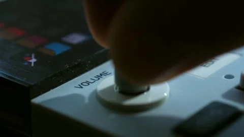 Man adjusts volume button on panel in studio closeup Stock-Footage 278466410