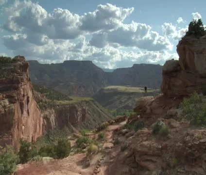 Man admires view in Capitol reef national Park Stock Footage 21646820