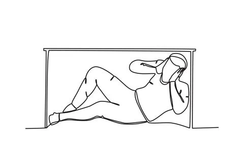 A man is afraid of earthquakes Stock Illustration