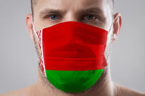 Man is afraid of getting the flu Foto stock
